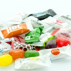 Budget Flowpack Sukkerfri med dit firmas logo.