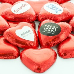 Chokolade Hjerter med dit firmas logo